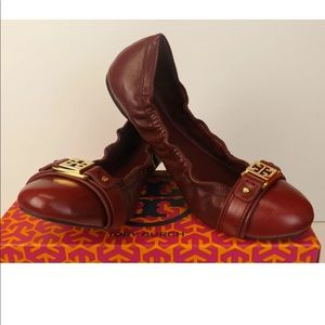 Tory Burch Bordeaux Ambrose Reva Ballet Flats